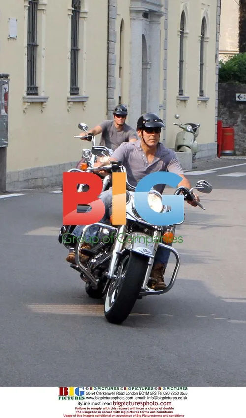 Clooney and Harrelson Motorcycle Ride in Italy
