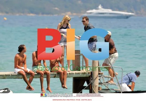 David Walliams and Lara Stone on Beach