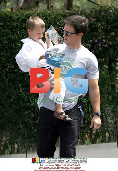Mark Wahlberg and son Brendan at toy store
