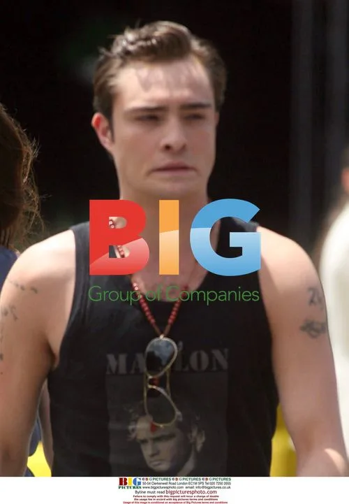 Ed Westwick on Gossip Girl Set