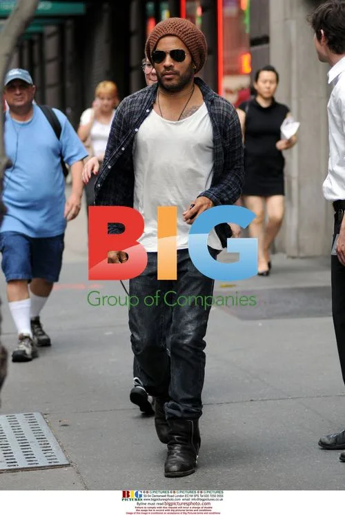 Lenny Kravitz Walks in NYC