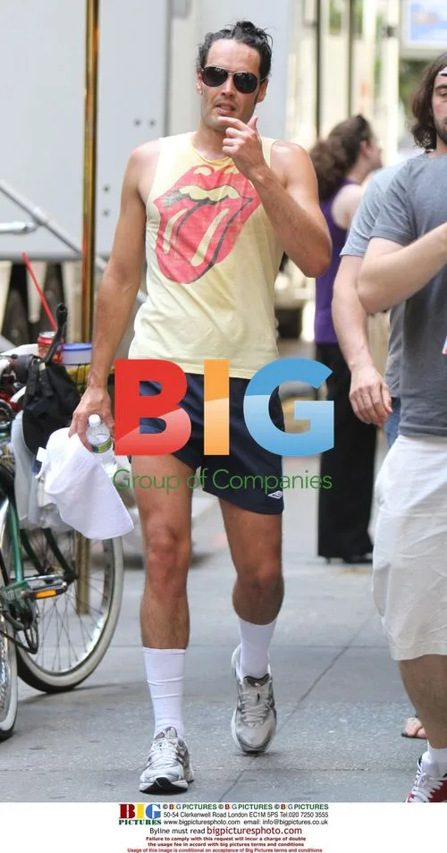 Russell Brand on Set of "Arther"
