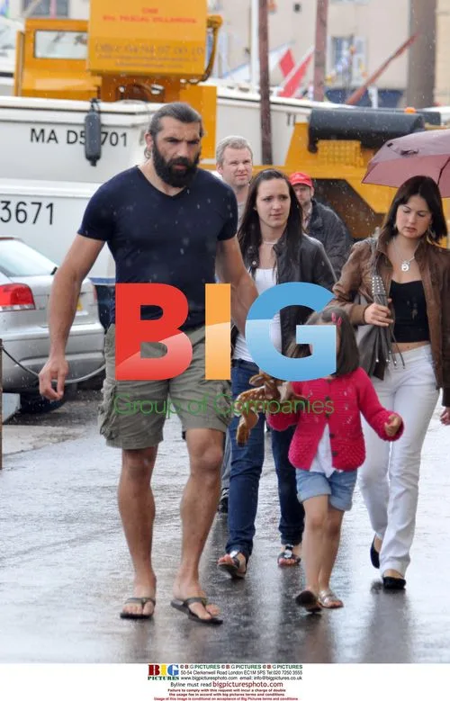 Rugbyman Sebastien Chabal with Family in Saint Tropez