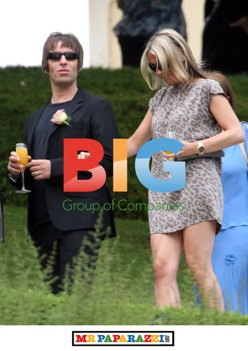 Liam Gallagher and friends at wedding in Italy