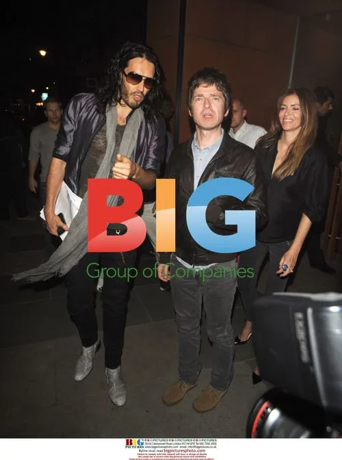 Russell Brand with Noel Gallagher and Sarah McDonald