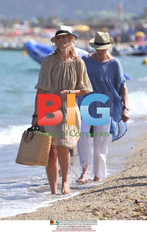Liam Neeson, Joely Richardson and Vanessa Redgrave on Beach in France