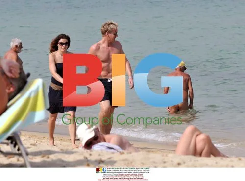 Gordon Ramsay on Beach with Wife