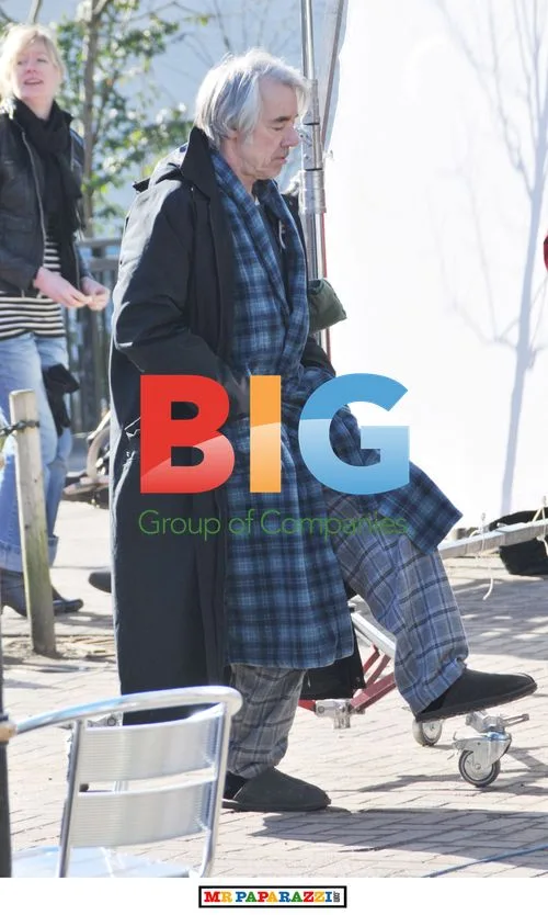 Roger Lloyd Pack in Pajamas on Set