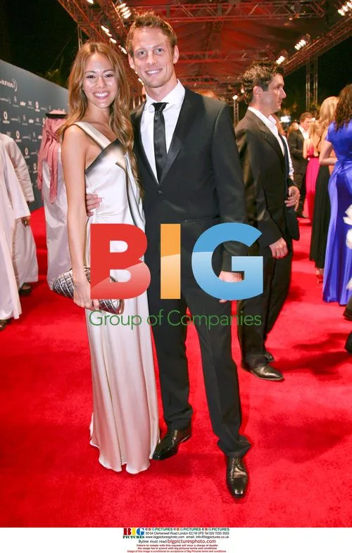 Jenson Button and Jessica Michibata at Laureus 2010