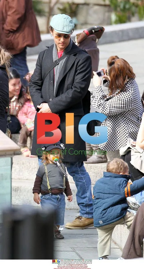 Matthew McConaughey and son at Central Park Zoo