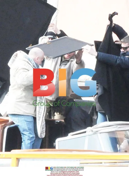 Johnny Depp Shielded on Film Set