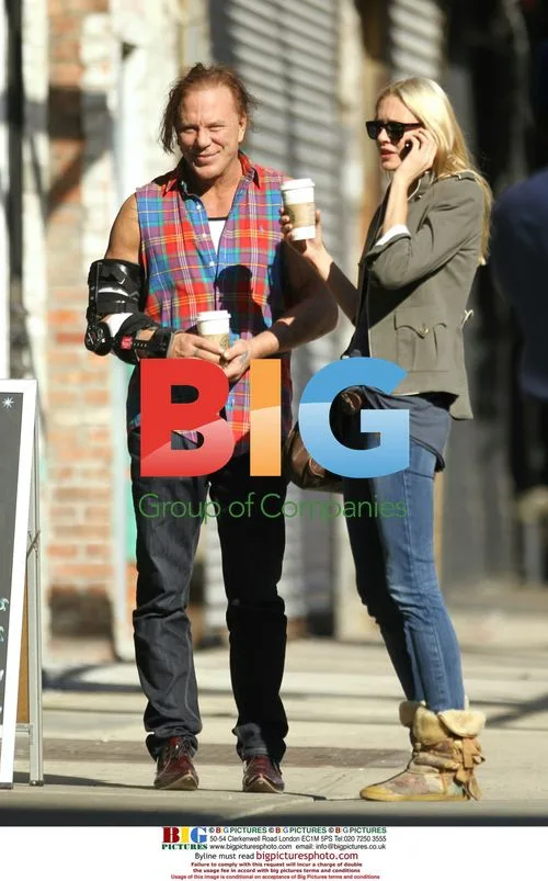 Mickey Rourke with girlfriend in NYC