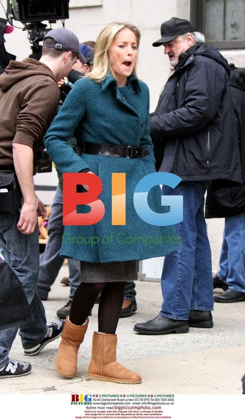 Christopher Meloni, Mariska Hargitay and Sharon Stone on 'Law & Order: SVU' set