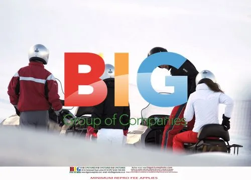 Prince William and Kate Middleton on Snowmobiles