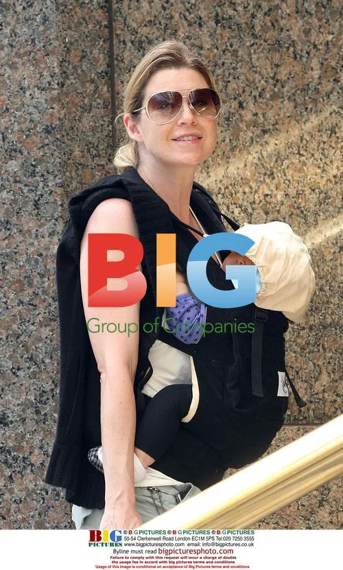 Ellen Pompeo and baby Stella at Whole Foods