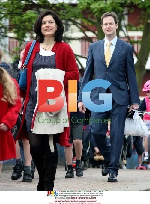 Nick Clegg and family leave for school