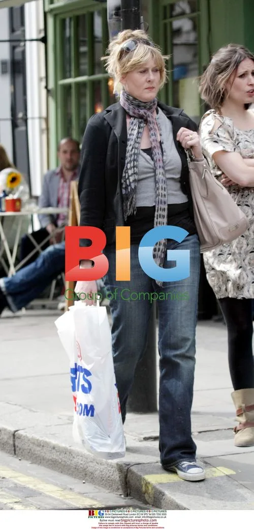 Sarah Lancashire out in Soho, London