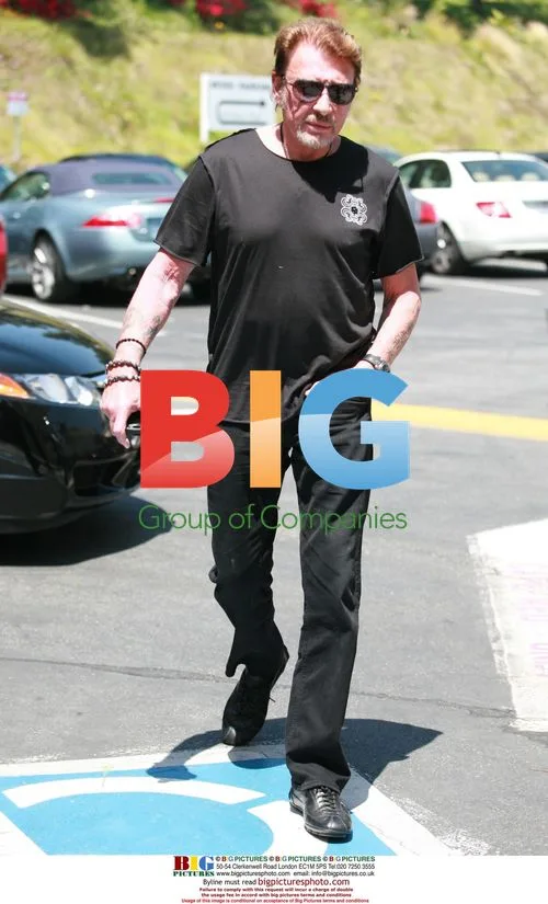 French Singer Johnny Hallyday in Beverly Hills