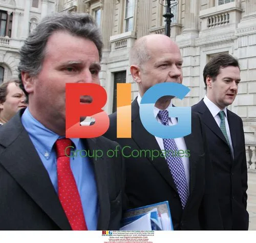 UK Conservative party negotiators arrive to form coalition