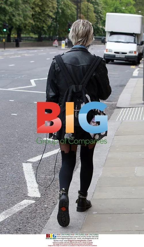 Pixie Geldof Drinking Smoothie in London