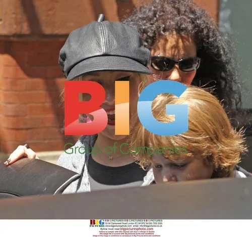 Christina Aguilera & Son Max in Limo