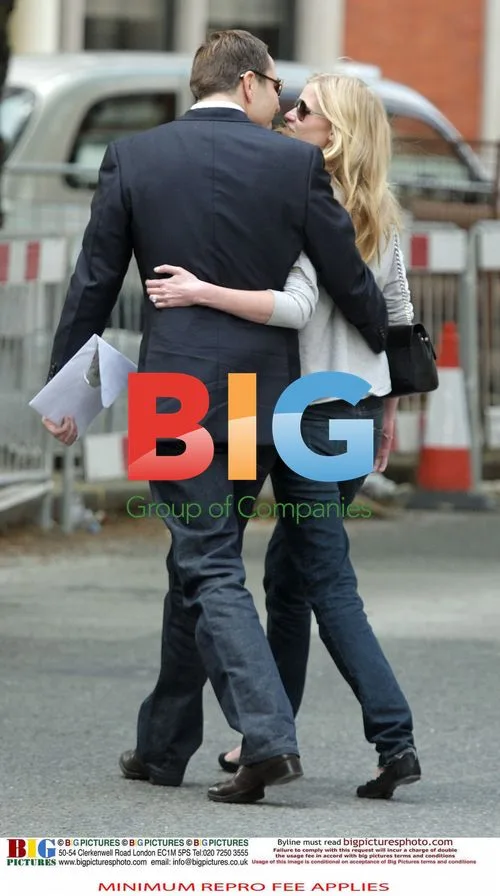 David Walliams and Lara Stone Leaving Cipriani