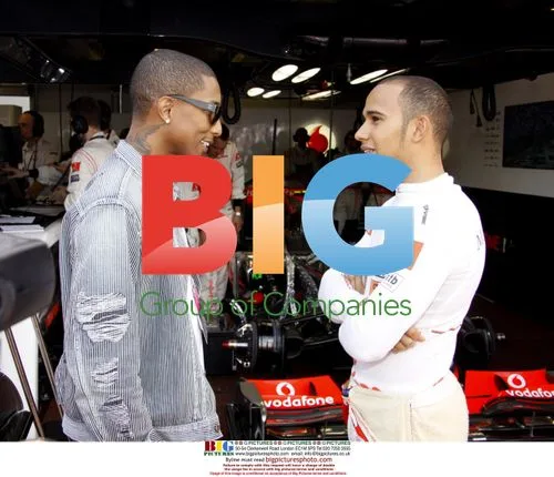 Pharrell Williams and Lewis Hamilton at Monaco Grand Prix