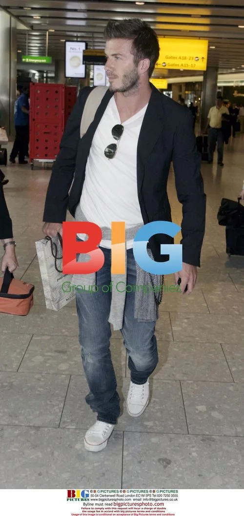 David Beckham departs Heathrow Airport