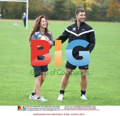 Gavin Henson and Katya Virshilas Practice Rugby Tackles