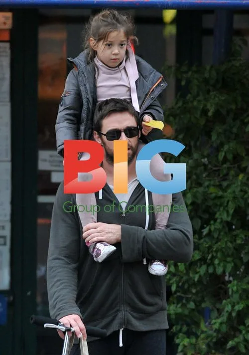 Hugh Jackman and daughter Ava at playground