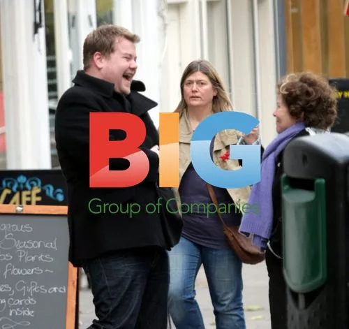 James Corden chatting with Imelda Staunton in London