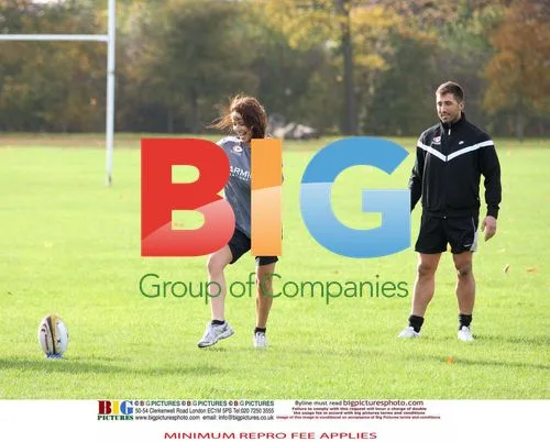 Gavin Henson and Katya Virshilas Practice Rugby