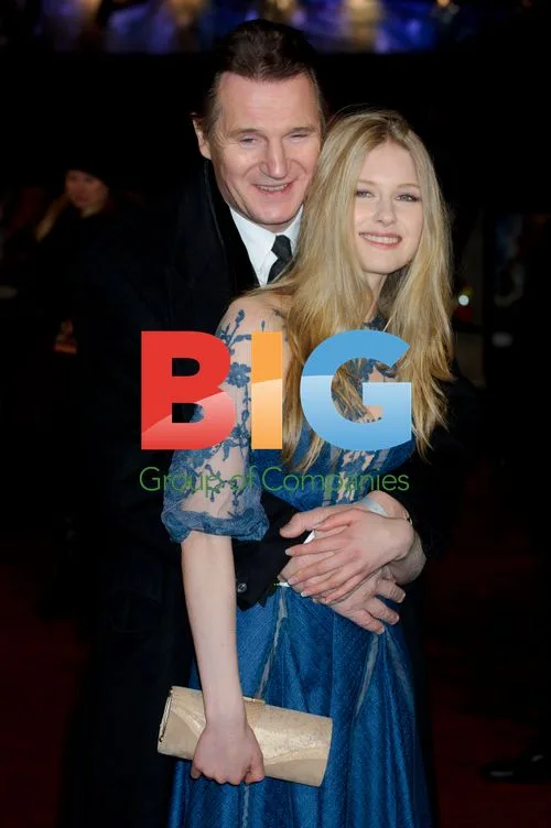 Liam Neeson and Laura Brent at Narnia Premiere