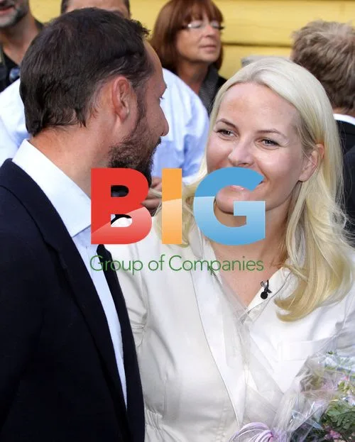 Crown Prince Haakon and Crown Princess Mette-Marit cycle in Norway