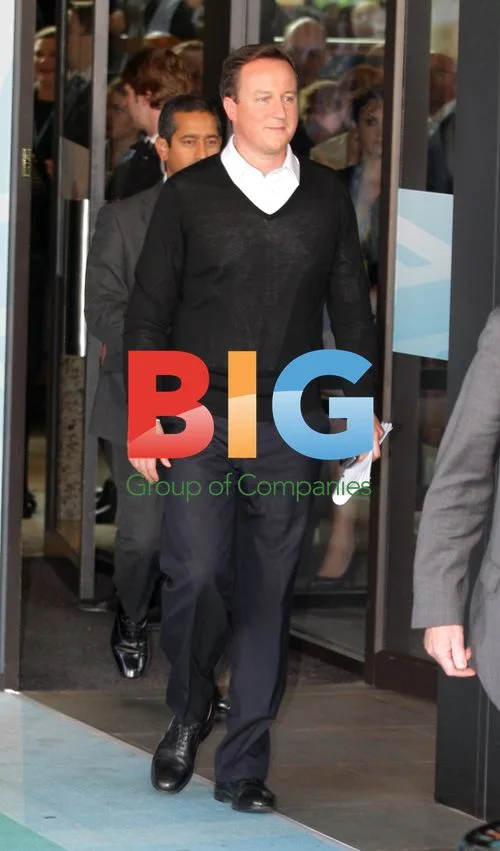 Prime Minister David Cameron Leaving Hotel