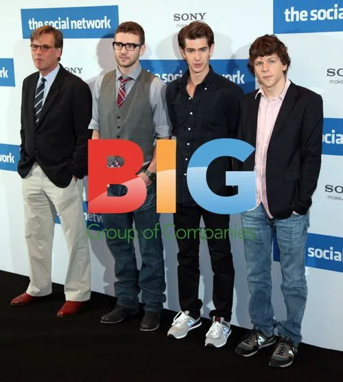 Justin Timberlake, Andrew Garfield, Jesse Eisenberg, and Aaron Sorkin at \"The Social Network\" Photocall
