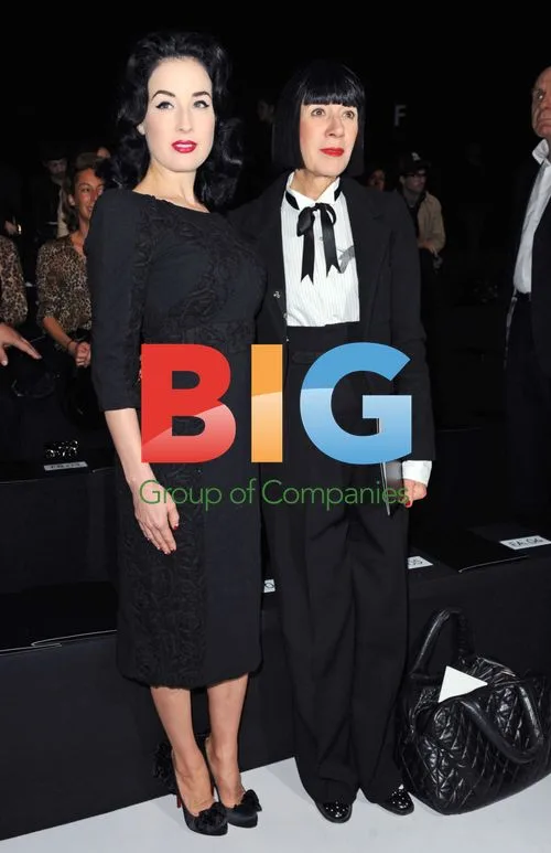 Chantal Thomass and Dita Von Teese at Elie Saab Fashion Show