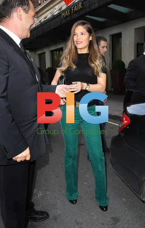 Joe and Carly Cole Leaving Mayfair Hotel