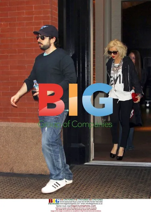 Christina Aguilera and Jordan Bratman Leaving Hotel