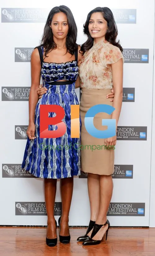 Rula Jebreal and Freida Pinto at 'Miral' Photocall