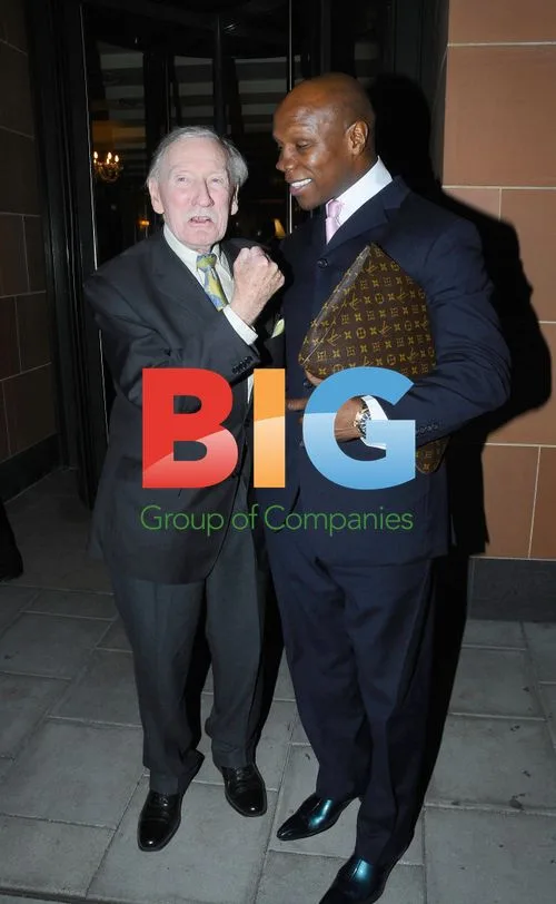 Leslie Phillips and Chris Eubank in London