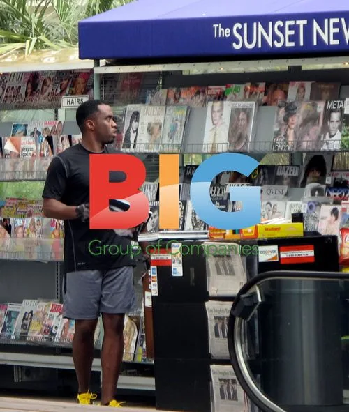 Sean Combs Buys Magazines After Gym Workout