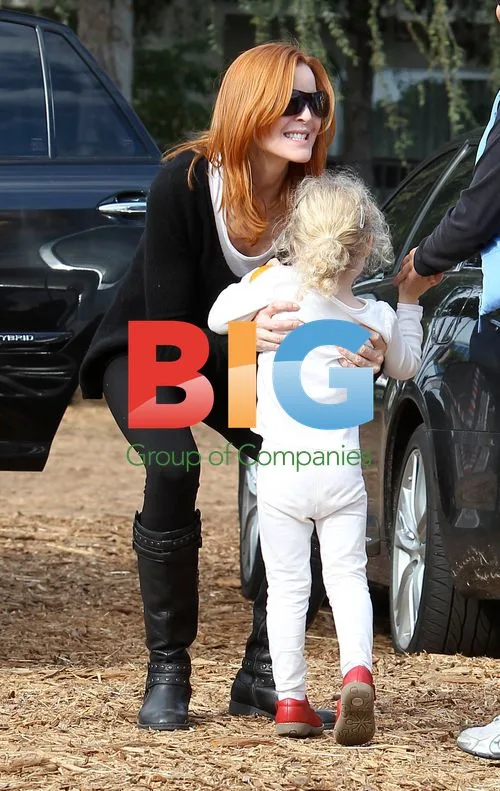 Marcia Cross at pumpkin patch in LA