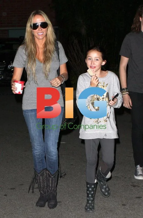 Tish Cyrus with Kids in Encino