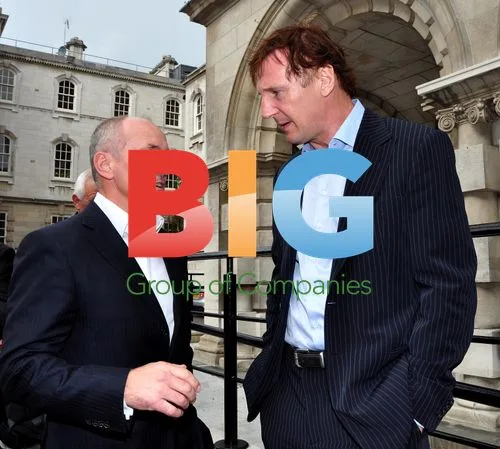 Liam Neeson and Barry McGuigan at Belfast Boxing Ring Launch