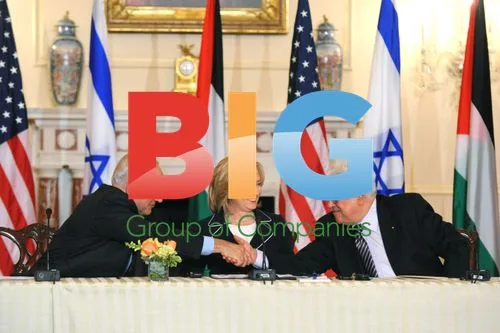 Netanyahu and Abbas Shake Hands at Peace Talks