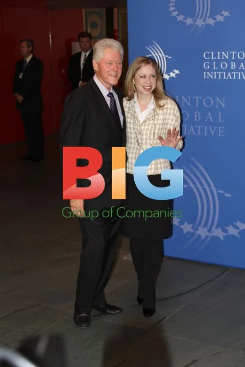 Bill Clinton and Chelsea Clinton at 2010 CGI Reception