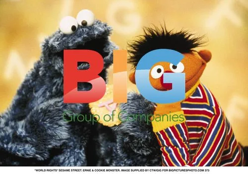Ernie & Cookie Monster on Sesame Street