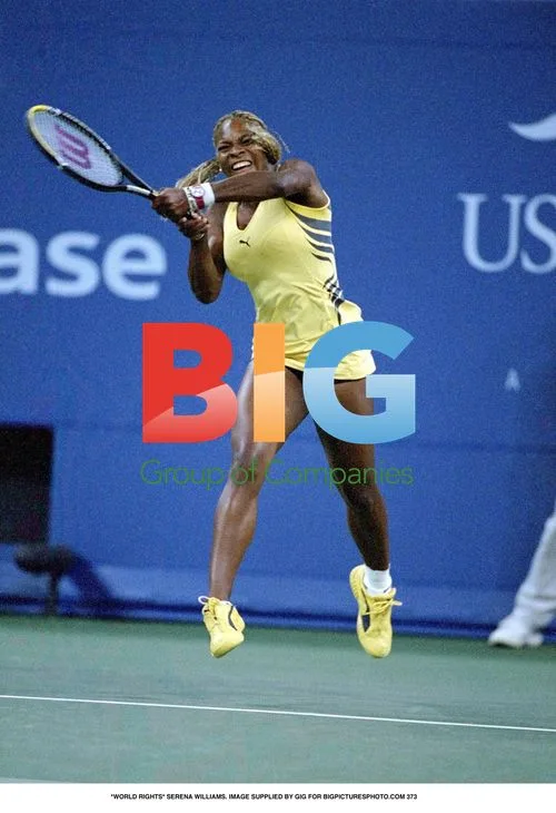 Serena Williams in Yellow Dress and Trainers