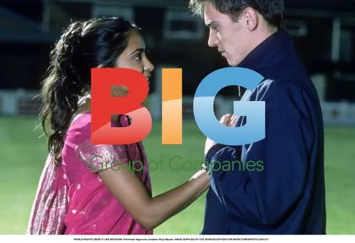 Parminder Nagra and Jonathan Rhys-Meyers in "Bend It Like Beckham"